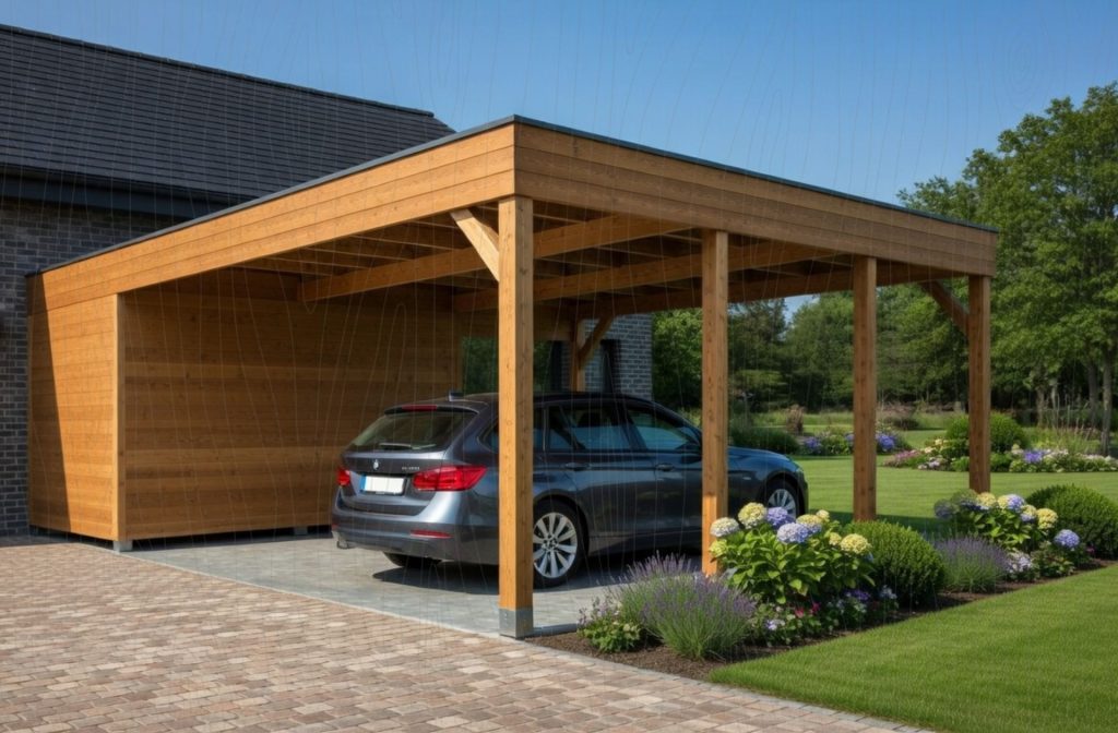 Carport met berging