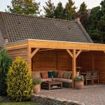 Houten afdak tuin